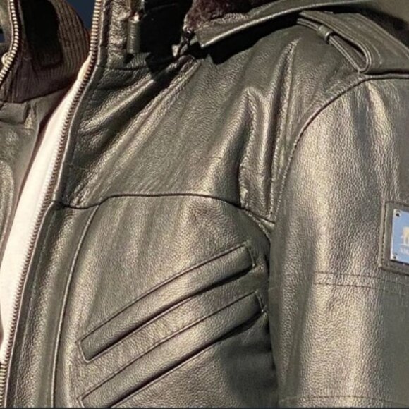 AMJ Lloyd Stylish Black Diamond Original Cowhide Leather Jacket - Picture 2 of 11